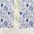 thumbnail image 5 of Cafe Curtains, Leaf Flower Printed Rod Pocket Short Window Curtains, Floral Print Kitchen Window Curtain Sets for Bathroom, 27" x 45",Blue/Grey, Set of 2, 5 of 6