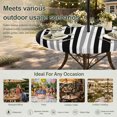 thumbnail image 6 of Round Outdoor Tablecloth with Umbrella Hole and Zipper, Black Grey Stripe Tablecloth with Elastic Waterproof, Farmhouse Minimalist Striped Patio Table Covers for 55" - 60" Picnic Pool Tables, 6 of 9