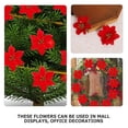 thumbnail image 3 of FOMIYES Red Glitter Christmas Poinsettia Flowers PVC Decor for Trees, 3 of 8