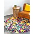 thumbnail image 3 of Unique Loom Estrella Géométrique Triangles Tapis 8' x 8' Rond Multi/Beige, 3 of 10