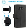 thumbnail image 6 of Wallet Case for Samsung Galaxy S8, Retro 9 Card Holder Slots Zipper Pocket Handbag Case PU Leather Magnetic Closure Kickstand with Wrist Strap TPU Shockproof Flip Case - Black, 6 of 16