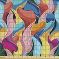thumbnail image 2 of Ambesonne Colorful Fabric by the Yard Upholstery, Abstract Unusual Waves, 1 Yard, Multicolor, 2 of 5