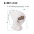 thumbnail image 3 of BadPiggies Womens Winter Beanie Scarf Mask Set, 3-in-1 Cozy Fleece Lined Knit Pompom Hat with Ear Flaps Windproof Neck Warmer (White), 3 of 6