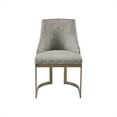 thumbnail image 4 of 2pcs Accent Dining Chairs, Modern Upholstered Accent Chair with High Back and Sled Leg, Circular Base，Parsons Chair Suitable for Dining Room, Office, Restaurant, Grey, 4 of 9