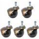 thumbnail image 1 of Ficarrico Juego de 5 Ruedas Giratorias para Sillas de Oficina, Patas Giratorias de Repuesto Silla Madera, Caucho, Laminado, Suelos de Baldosa, Parquet, Sillón de Oficina, 1 of 5