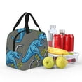 thumbnail image 4 of Yiaed Fun Riding Dinosaur Print Insulated Lunch Bag Reusable Cute Tote Lunch Box, Leakproof Cooler Lunch Bags for Work Office Travel School Picnic, 4 of 5