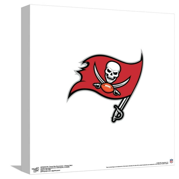 Gallery Pops NFL Tampa Bay Buccaneers - Primary Mark Canvas Wall Art, Unframed Version, 12" x 12"