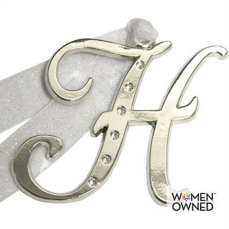 Gloria Duchin Silvertone Initial with Swarovski Crystals