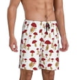 thumbnail image 2 of Kdxio Red Mushroom Print Mens Sleep Shorts Bottoms Soft Comfy Pajama Wear Pants with Drawstring Pockets, 2 of 7