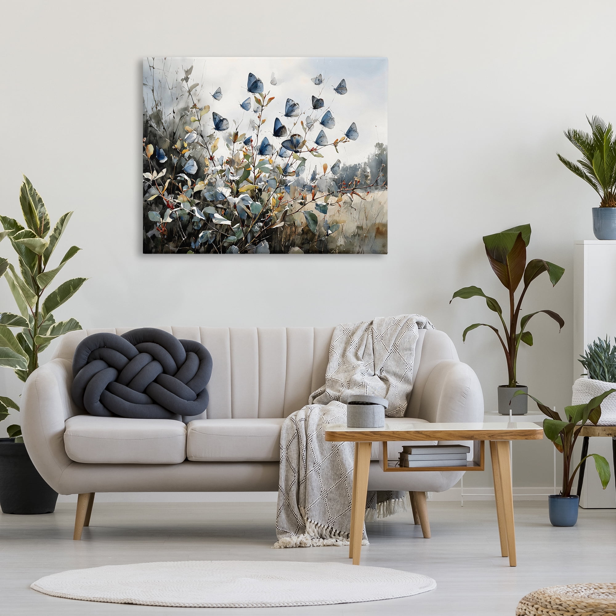 Stupell Industries Blue Butterflies Among Meadow Leaves Canvas Wall Art, design by Franklyn Gregory