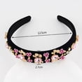 thumbnail image 3 of Western Style Rhinestone Fabric Wide Brim Headband Headwear Retro Hair Band Headband 22, 3 of 8
