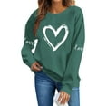 thumbnail image 6 of VKOYWKM Crewneck Sweatshirts Women Valentine's Day Pullover Heart Print Oversized Sweatshirts Romantic Holiday Sweatshirt Casual Long Sleeve Spring Sweatshirts, 6 of 7