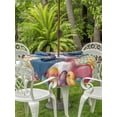 thumbnail image 2 of Sage Green Easter Bunny Outdoor Tablecloth - 60 Inch Round Dining Table Cover, Spring Easter Eggs Chicken Dots Waterproof Outdoor Table Cloth with Umbrella Hole & Zipper for Picnic/Patio/Party, 2 of 7