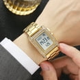 thumbnail image 6 of Fashion Mens Watches Digital Watch Stainless Steel Casual Sport Waterproof Rectangle Watches with Luminous Display luxury Women Watches, 6 of 14