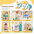 thumbnail image 4 of JOYLDIAS 10 in 1 Toddler Double Slides Kids Playset with Swing, Climber, Basketball Hoop, Tunnel, Telescope, Storage Space and Non-Slip Steps, Indoor Outdoor Backyard Playground (Yellow&White&Green), 4 of 8