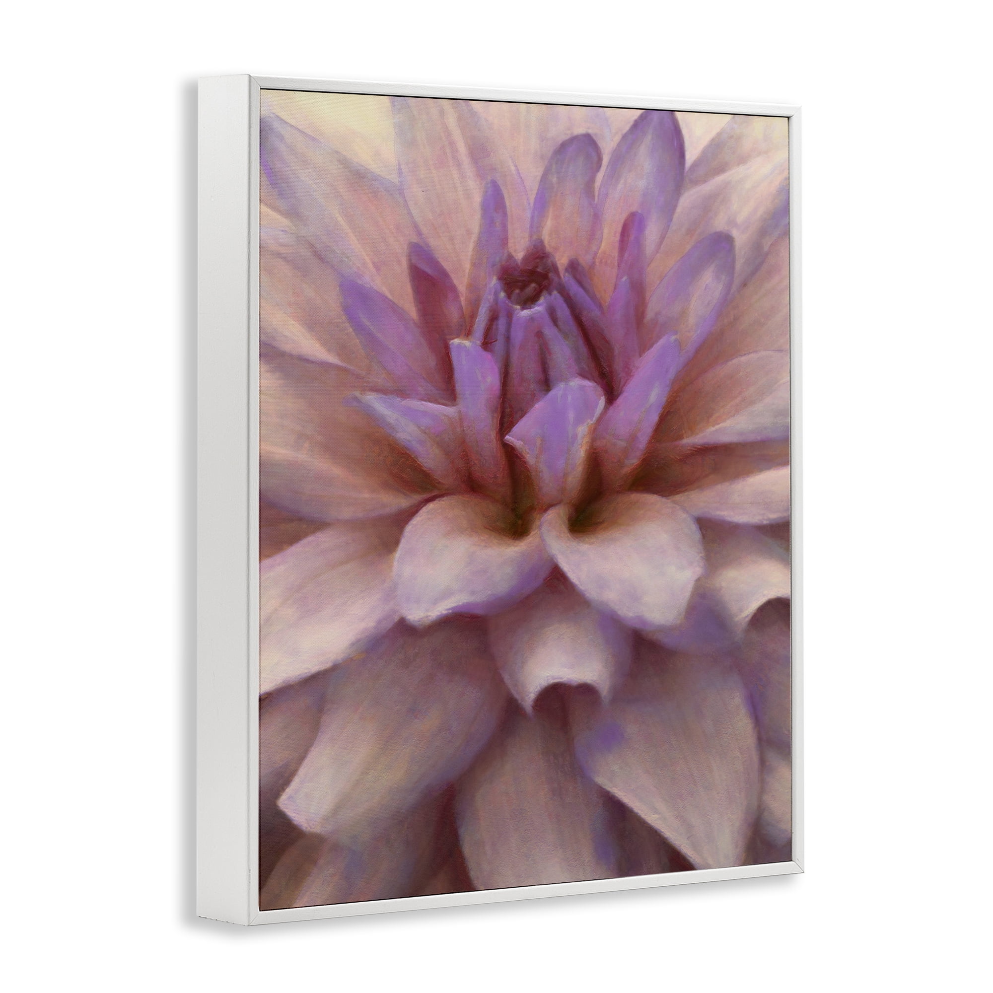Stupell Industries Purple Dahlia Petals Botanical & Floral Painting White Framed Art Print Wall Art, 24 x 30