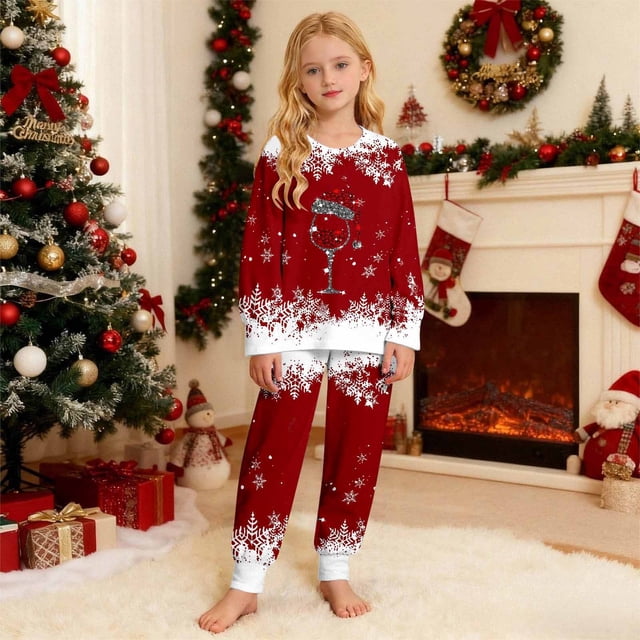 XEGLSBU Thermal Underwear for Kids 2 Piece Long Johns Girls Base Layer Top and Bottom Set