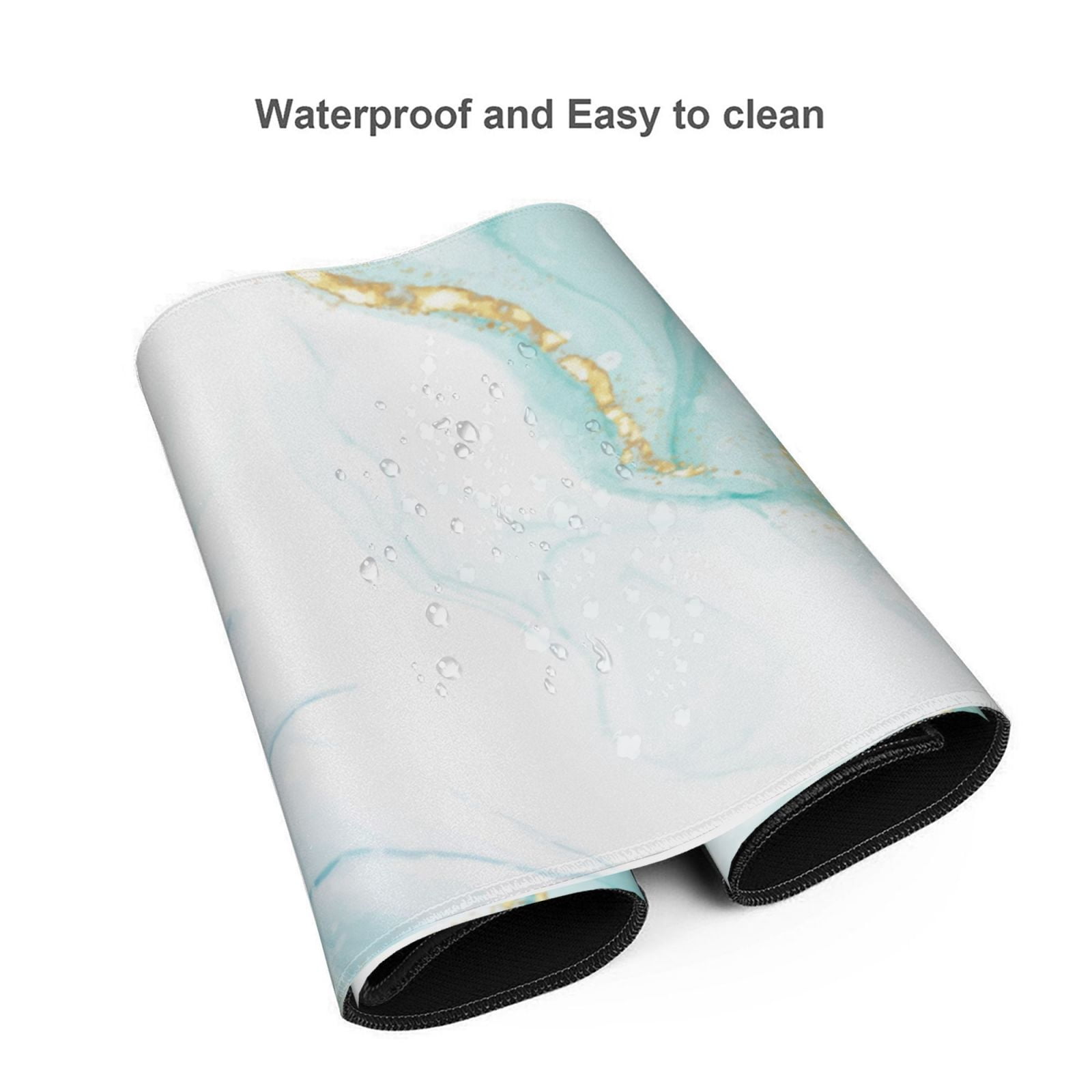Xecao Gold Lines Marble Watercolor Print Large Mouse Pad, 16x35.5in Mousepad, Professional Non-Slip Rubber Base Big Mouse Pad, Mouse Pad for Gaming & Office Full Desk Mouse Pad