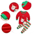 thumbnail image 3 of MANHUJI Clearance Little Boys Girls Christmas Pajamas Sets Toddler Christmas Santa Xmas Pjs Set Kids Long Sleeve Tops + Pants Outfits Xmas Jammies (Red,130), 3 of 4