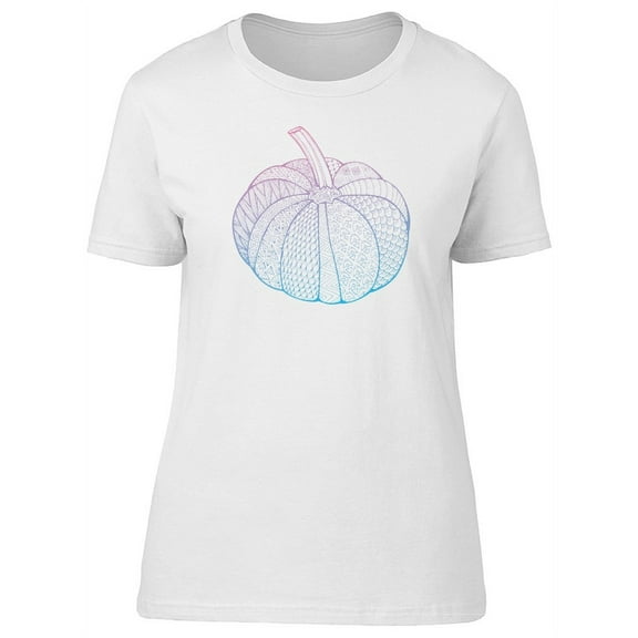 Boho Pumpkin Blue Gradient T-Shirt Women -Image by Shutterstock, Female Large
