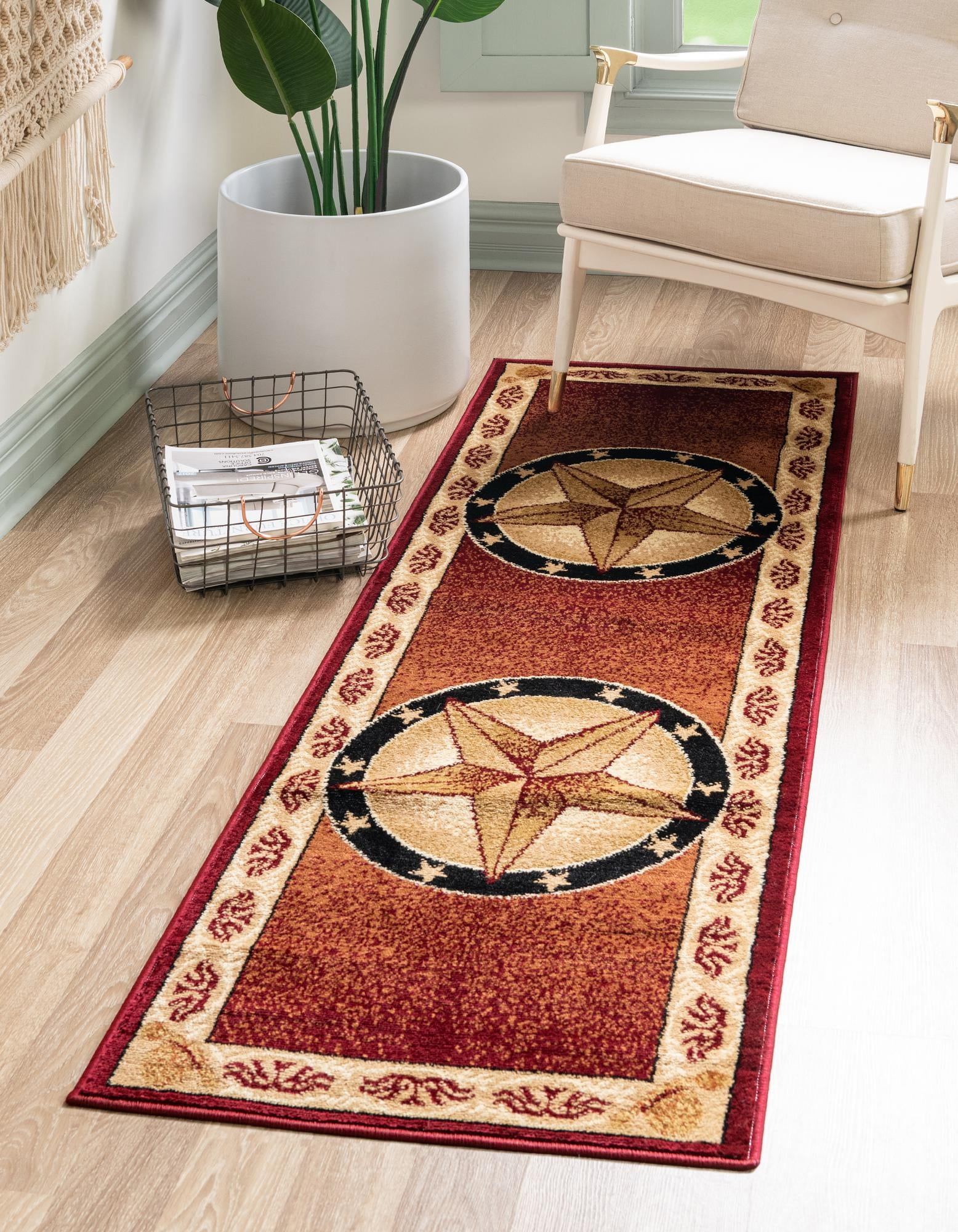 Pioneer Collection Rug 12 Ft Runner Red MediumPile Rug