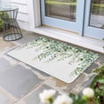 thumbnail image 2 of Eucalyptus Leaves Doormat Outdoor Entrance 20"x31.5", Teal Botanical Summer Watercolor Absorb Moisture Dirt Door Mats, Non-Slip Rubber Backing Floor Mats Indoor, Low-Profile Front Door Rugs, 2 of 9