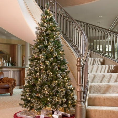 9 Ft Glittery Pine Slim Pre Lit Christmas Tree 9 Ft Glittery Pine Slim Pre Lit Christmas Tree
