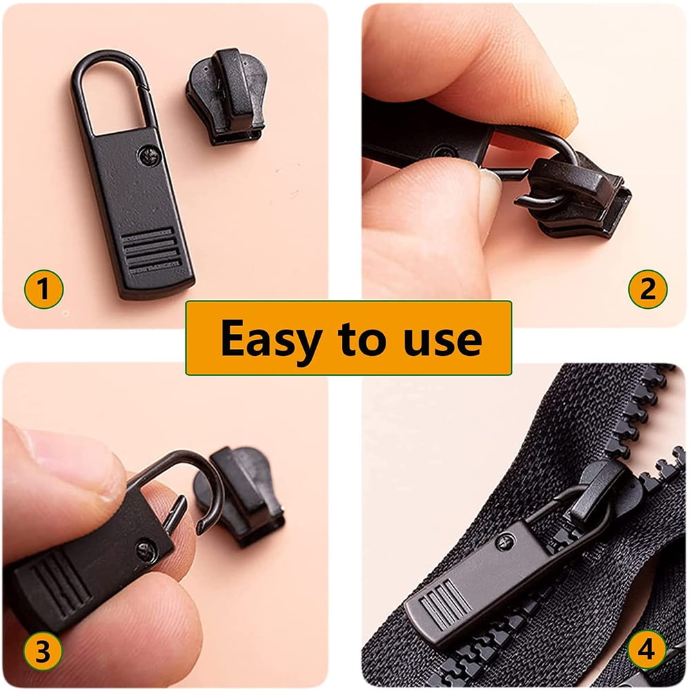 Maybenice Zipper Pulls Tab Replacement Luggage Zipper Pull Extension  Backpack Zipper Tags Handle Mend Fixer Repair for Suitcases Zipper Repair  Kit
