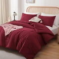 thumbnail image 2 of Oversized King Comforter Dark Red, 3pcs (1 Boho Red Comforter & 2 Pillowcases) Lightweight Oversized King Size Comforter Sets Bedding Blanket, 2 of 6