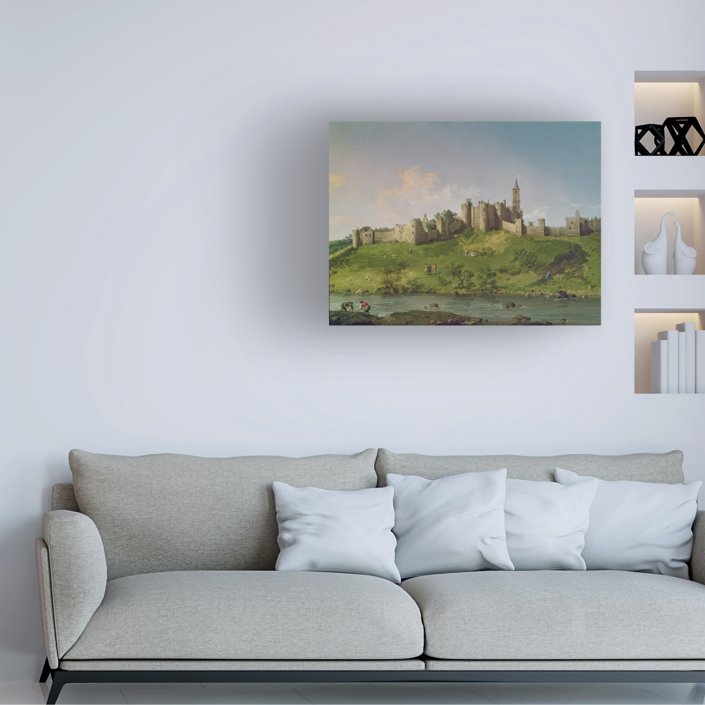 Trademark Art "Alnwick Castle" Canvas Art by Canaletto