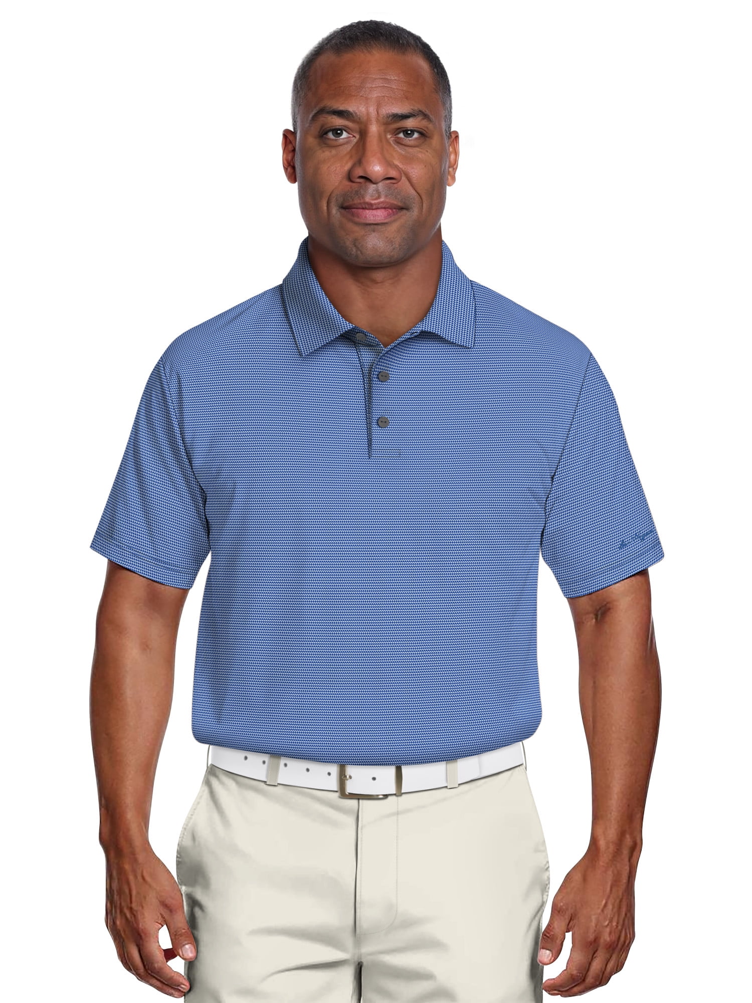 Ben Hogan Men's & Big Men's Performance Geometric Jacquard Short Sleeve Golf Polo Shirt, Sizes S-5XL