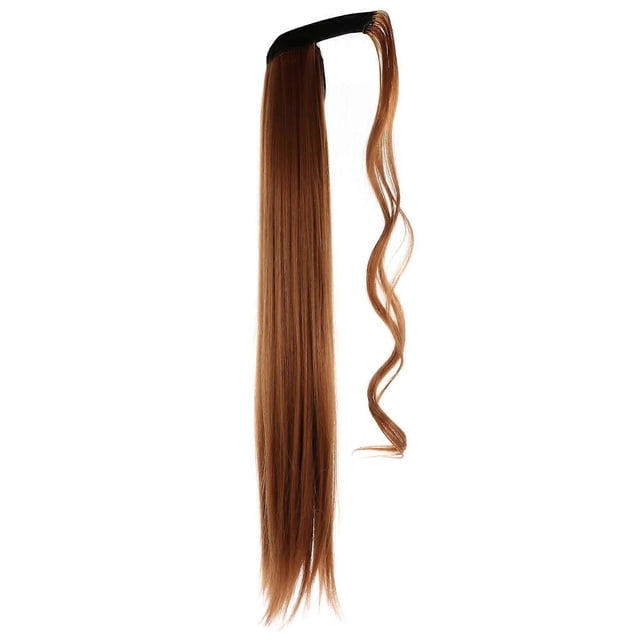 Wavy Ponytail Hair Extension for Women Concert Light Brown Synthetic Heat Resistant Hairpiece Wrap 1Pcs