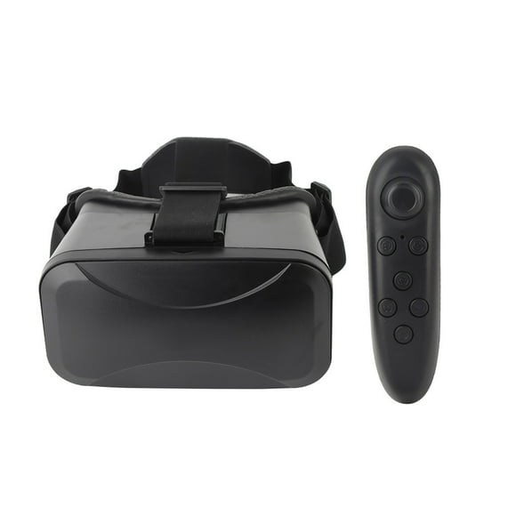 Gafas de realidad virtual 3D VR con mando para iOS y Android, para niños y adultos (Gafas V7 Y1 con mango negro)