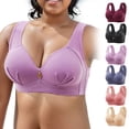 thumbnail image 3 of LZHGirlshop Bras for Women,Women's Bra Wire Free Underwear OnePiece Bra Everyday Comfortable Breathable Underwear Bras3PC Khaki46, 3 of 6