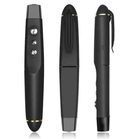 Wireless Presenter with Laser Pointer, Presentation Remote Control PPT Slides Clicker with 2.4GHz USB Dongle and Storage Pouch for Powerpoint, Lectures, Briefing, Laptop Computer(Battery (Best Laptop For Powerpoint Presentations)