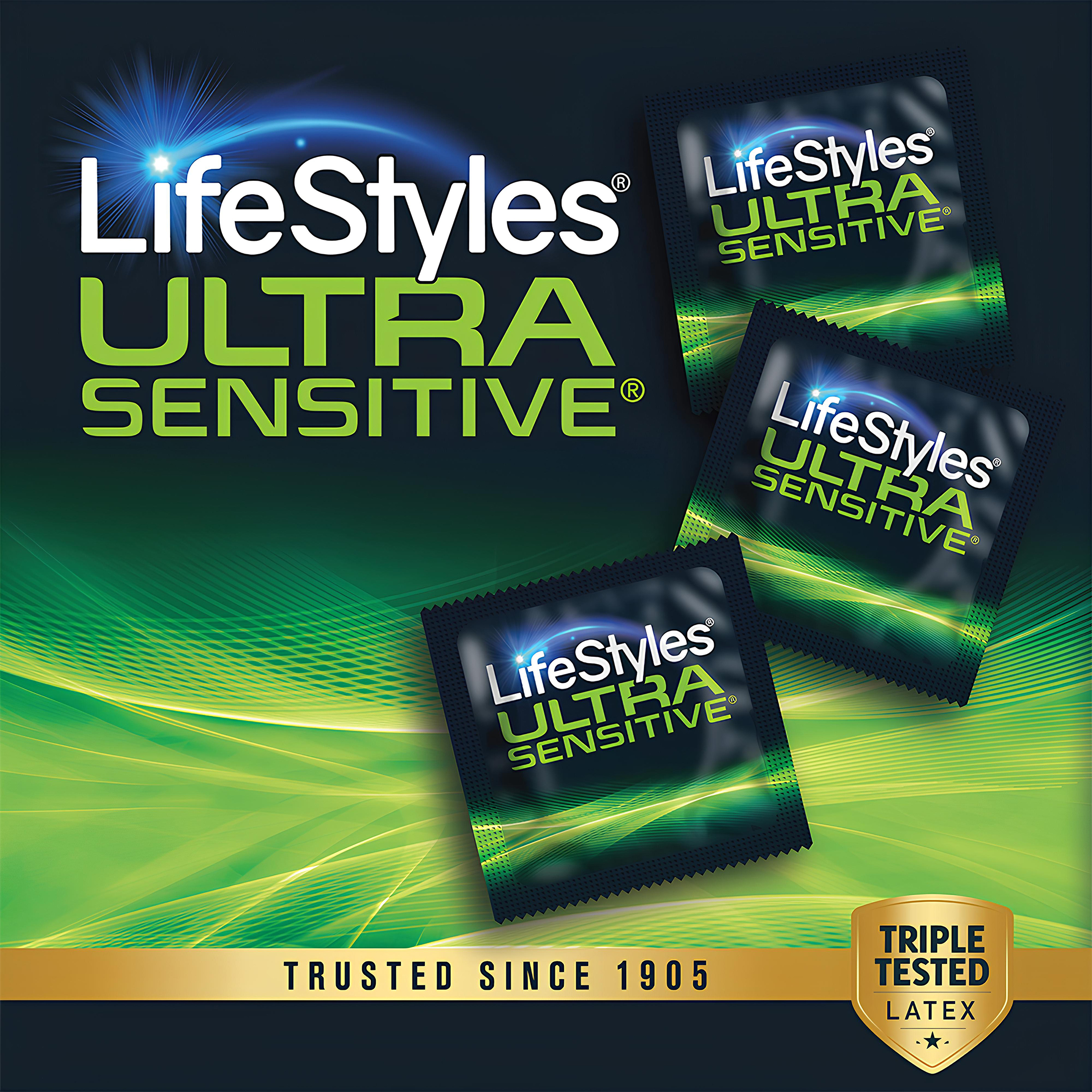 LifeStyles Ultra-Sensitive Lubricated Latex Condoms, 40 Count - image 4 of 7