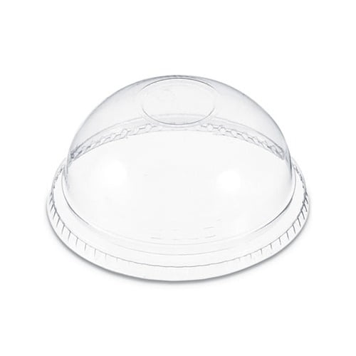 Plastic Dome Lid NoHole, Fits 922 oz. Cups, Clear, 100/Sleeve, 10