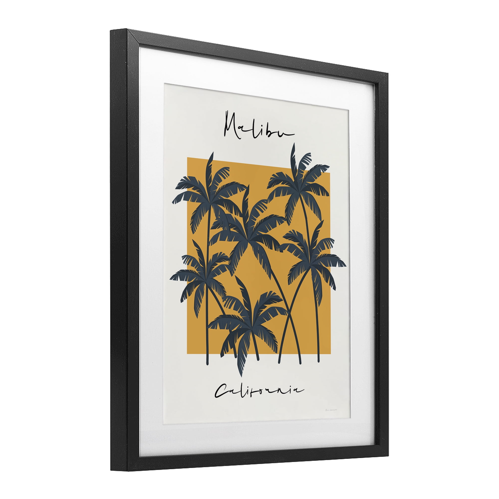 Stupell Industries Malibu Retro Vibe Black Framed Print Under Glass, design by Omar Escalante