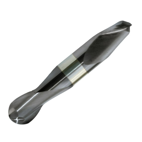 3/16" Diameter 2 Flute Double End Ball Stub 30° Carbide End Mill ALTiN Coated, 3/8"Length of Cut, 3/16" Shank, 2" OAL