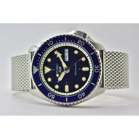 Seiko Men's Automatic 5 Sports Stainless Steel Mesh Bracelet Watch 42.5mm