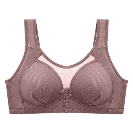 Fsqjgq Womens Underwear Strapless Bras for Women Cotton Bralette Front Closure Bras Comfort No Underwire Seamless Bra Plus Size Wireless Bra Nipple Covers Back-Smoothing Longline Bras Corsets