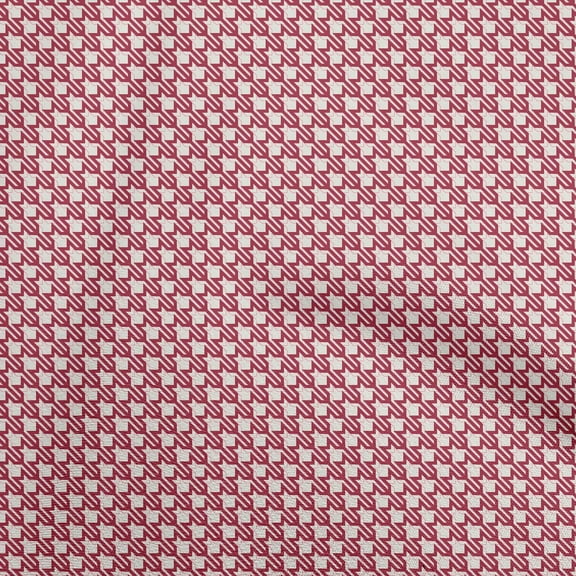 oneOone Cotton Poplin Magenta Fabric Houndstooth Sewing Craft Projects Fabric Prints By Yard 56 Inch Wide