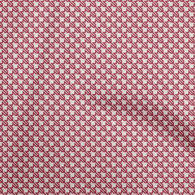 oneOone Cotton Jersey Magenta Fabric Houndstooth Sewing Craft Projects Fabric Prints By Yard 58 Inch Wide