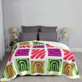 thumbnail image 2 of South American Crayon Doodles Pattern Throw Blanket, Super Soft Anti-Pilling Flannel Bed Blankets, 50"x40", 2 of 8
