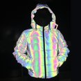 thumbnail image 1 of T Gift Of Design Italien Holographique Doudoune - Veste Arc-en-Ciel - Doudoune Réfléchissante Iridescent:S, 1 of 5