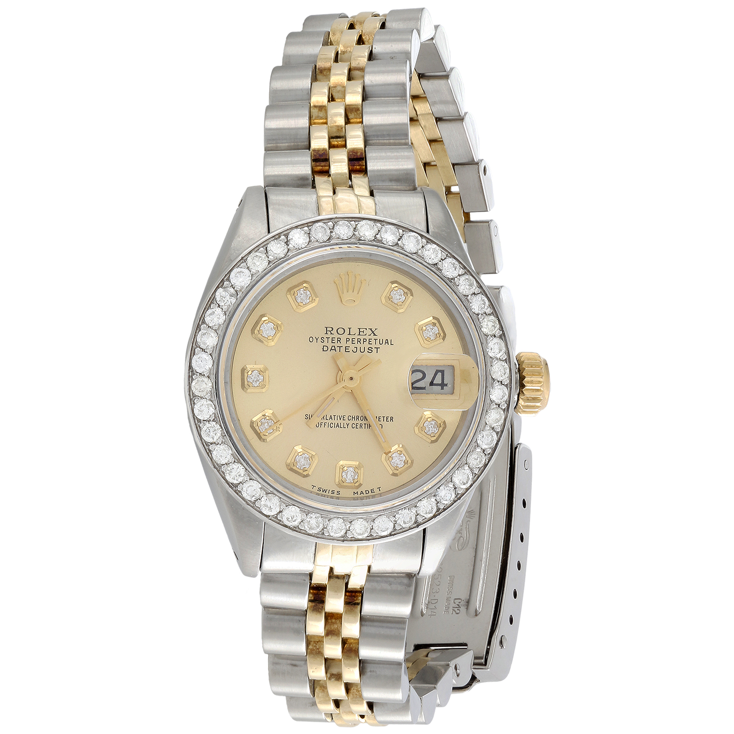 Ladies 18K / Steel Rolex DateJust Jubilee 6917 Diamond Watch Champagne Dial 1 CT. - image 1 of 10