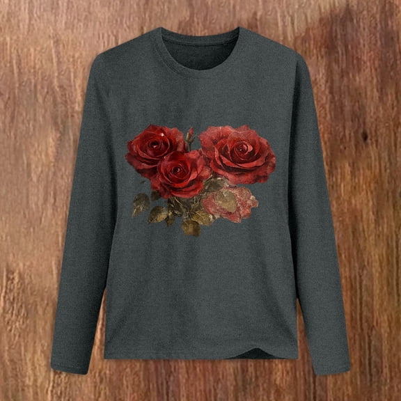 Graphic Tees for Women Casual Everyday Women's T-Shirts Lightweight Soft Basic Tee for Spring and Summer Wardrobe Gray XL