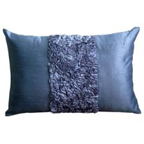 Cushion Cover For Sofa Luxury Blue King Pillow Shams, Textured Ribbon King Pillow Shams, 20x36 inch (50x90 cm) Silk King Shams, Modern King Shams - Blue Love