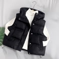 thumbnail image 4 of JWshufel Children's Puffer Vest Sleeveless Warm Coat with Fleece Jacket Solid Color Medium Length Hooded Collar Jackets, 4 of 6