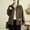 Khaki, variant on Plus Size Women's Jackets Lightweight Cotton Long Sleeved Shirt Cardigan Workwear Jacket Fashionable Tops